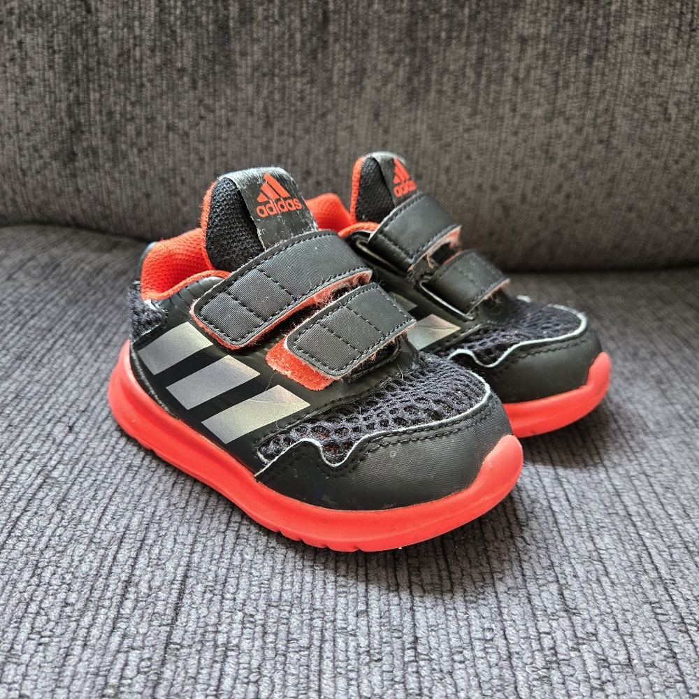 Adidas Kids Toddler Black and Red Sneakers